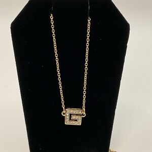 Givenchy Crystal G Pendant Necklace